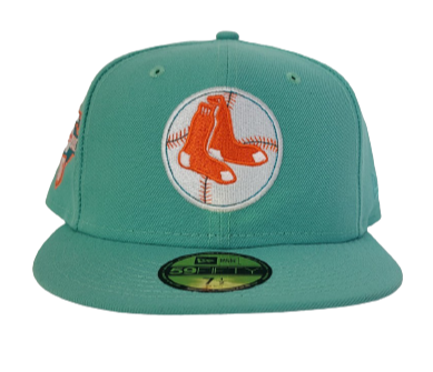 Mint Green New Era Boston Red Sox Aqua Bottom 1967 World Series side Patch 59Fifty Fitted