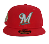 Infrared Milwaukee Brewers Mint Green Bottom 2002 All Star Game Side Patch New Era 59Fifty Fitted