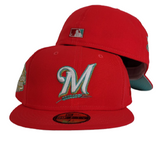 Infrared Milwaukee Brewers Mint Green Bottom 2002 All Star Game Side Patch New Era 59Fifty Fitted