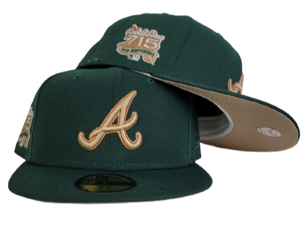 59FIFTY Atlanta Braves Gold/Black/Green 715 Patch