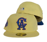 Soft Yellow California Angels dolphin Blue Bottom New Era 59Fifty Fitted