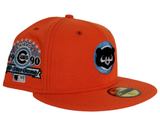 Orange Chicago Cubs Icy Blue Bottom 1990 All Star Game Side Patch New Era 59Fifty Fitted