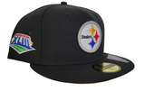 Black Pittsburgh Steeleres Yellow Bottom Super Bowl XLIII Side Patch New Era 59Fifty Fitted