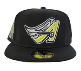 Black Los Angeles Angels Neon Green Bottom 50th Anniversary Patch New Era 59Fifty Fitted