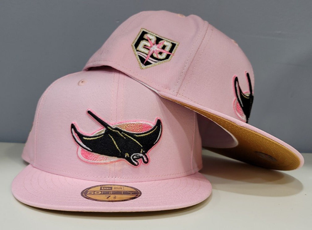 Cap City Exclusive Tampa Bay Rays Pink Fitted with Teal UV size 7