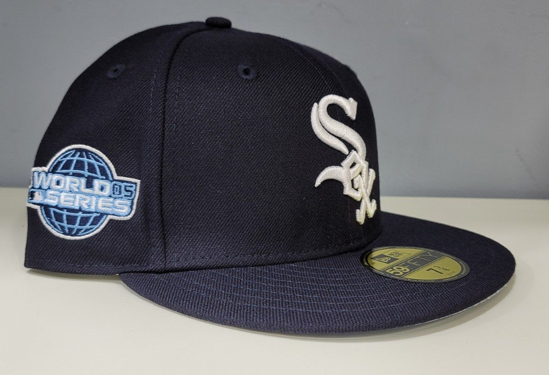Stone Chicago White Sox 3X World Series Champions Fitted Hat 75/8