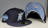 Navy Blue Florida Marlins Sky Paisley Bottom 2003 World Series Side Patch New Era 59Fifty Fitted