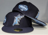 Navy Blue Florida Marlins Sky Paisley Bottom 2003 World Series Side Patch New Era 59Fifty Fitted