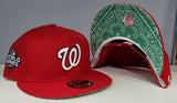 Red Washington Nationals Green Paisley Bottom 2019 World Series Side Patch New Era 59Fifty Fitted