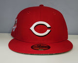 Red Cincinnati Reds Green Paisley Bottom 1990 World Series Side Patch New Era 59Fifty Fitted