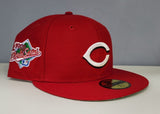 Red Cincinnati Reds Green Paisley Bottom 1990 World Series Side Patch New Era 59Fifty Fitted