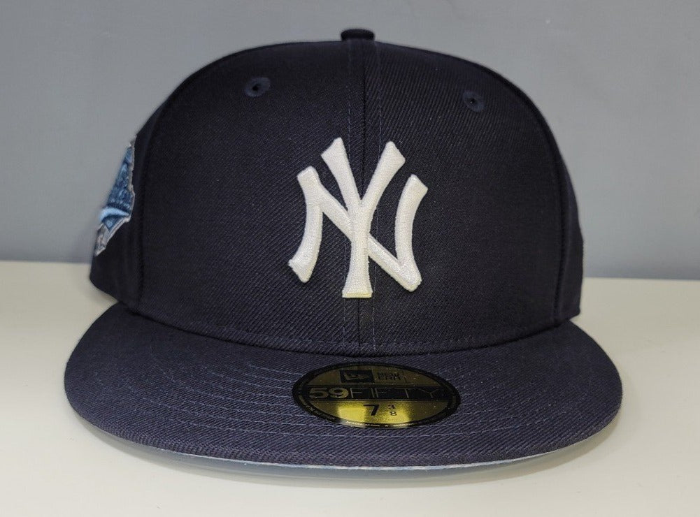 Navy Blue New York Yankees Sky Paisley Bottom 1996 World Series Side Patch New Era 59Fifty Fitted