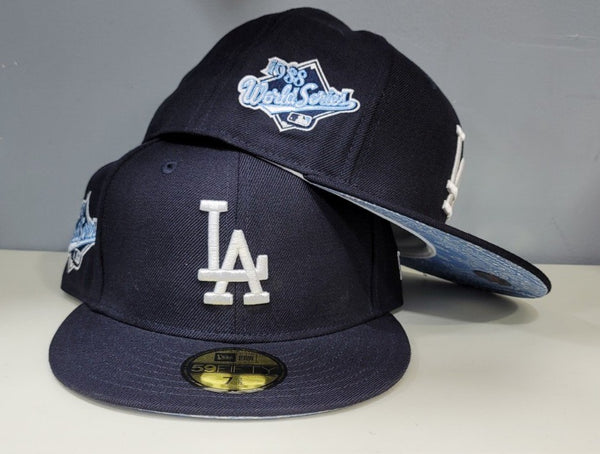 Royal Blue Los Angeles Dodgers Pink Bottom 1988 World Series Side Patch New  Era 59Fifty Pop Sweat Fitted