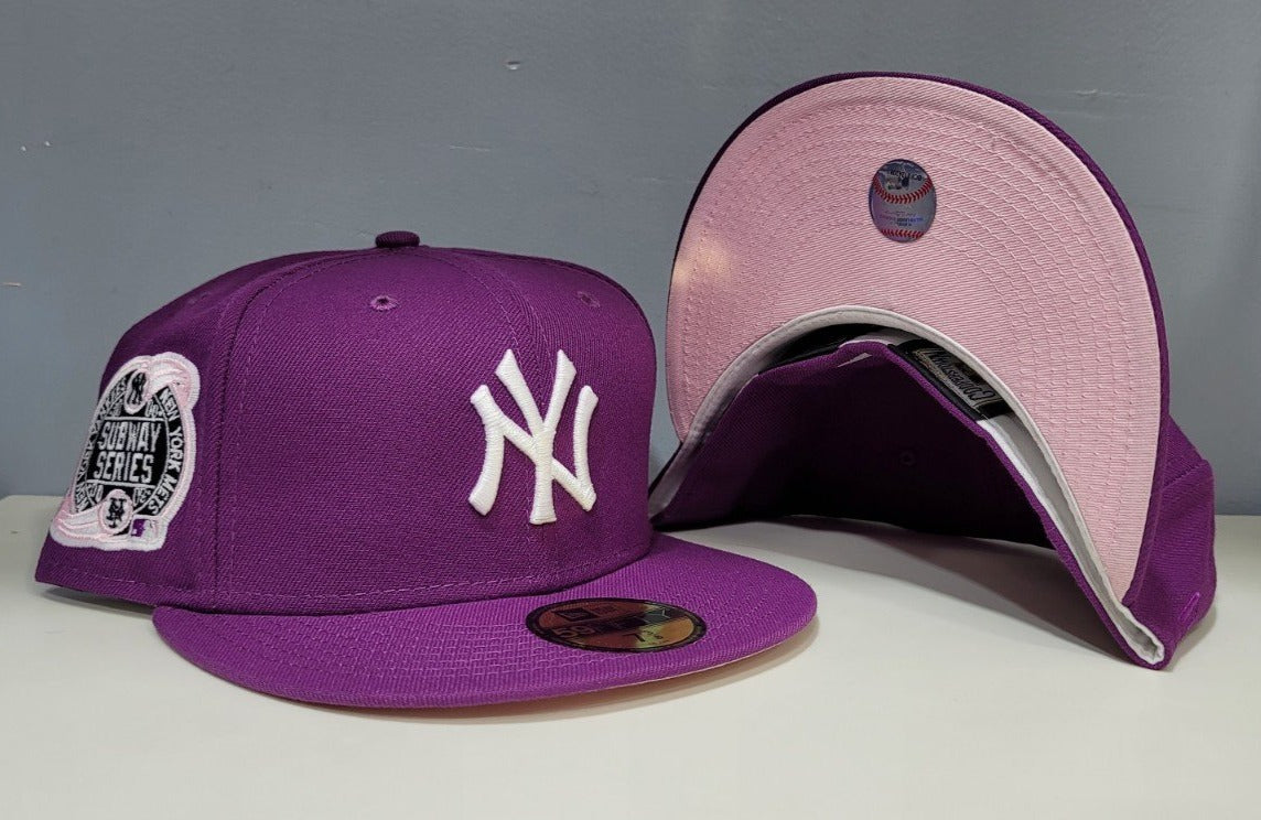 New York Yankees SUBWAY SERIES PINK-BOTTOM Black Fitted Hat