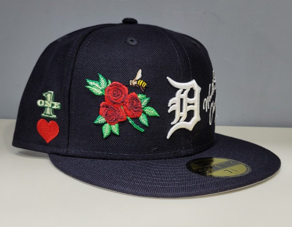 2021 Detroit Tigers Father's Day Blue Ribbon MLB New Era 5950 Fitted  Hat 7 7/8