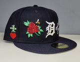 Navy Blue Detroit Tigers Logo impressions New Era 59FIFTY Fitted