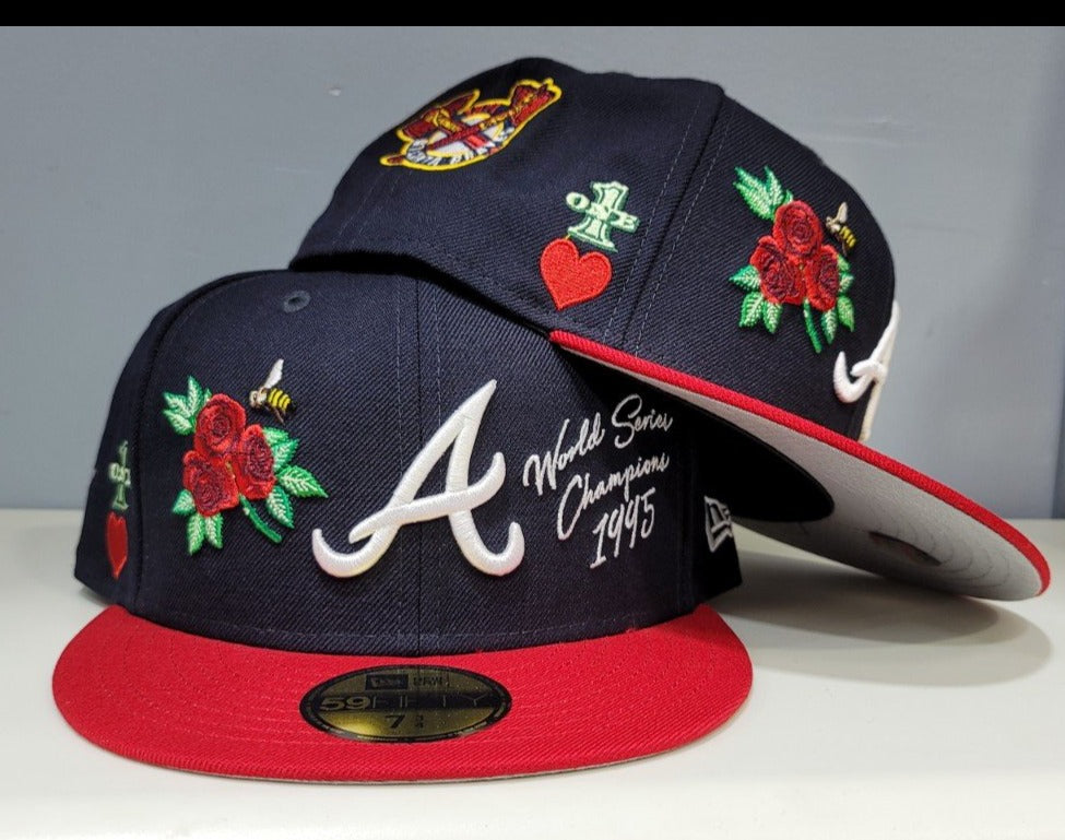 Navy Blue Atlanta Braves Logo Impressions New Era 59FIFTY Fitted