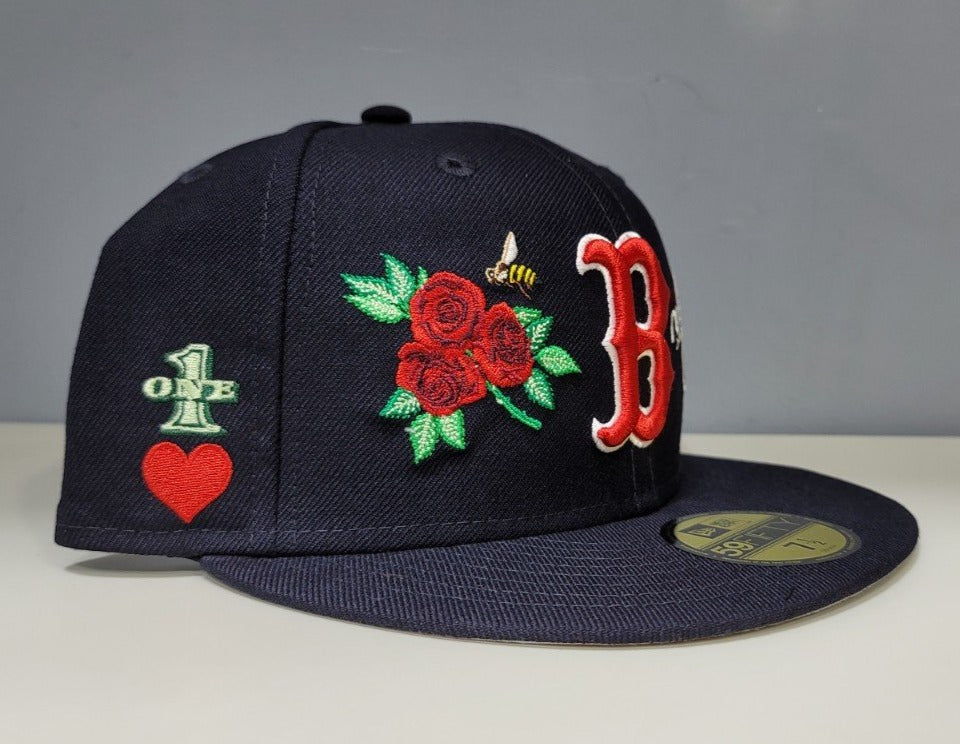 Navy Blue Boston Red Sox Logo impressions New Era 59FIFTY Fitted