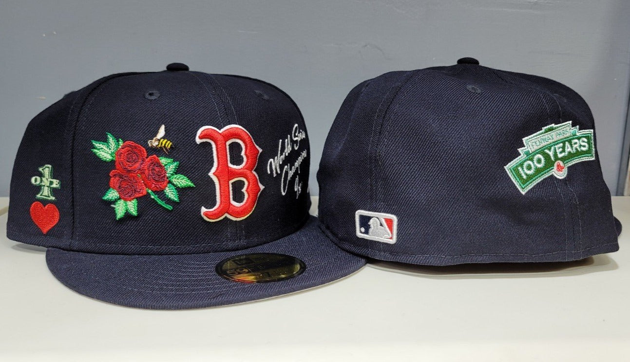 Navy Blue Boston Red Sox Logo impressions New Era 59FIFTY Fitted