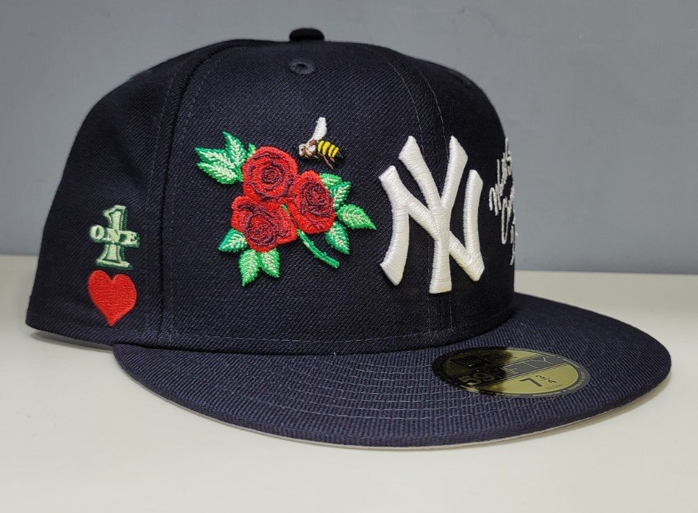 Navy Blue New York Yankees Logo impressions New Era 59FIFTY Fitted