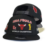 Black NBA Finals 6X World Champions Chaicago Bulls New Era 9Fifty Snapback
