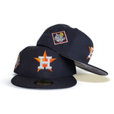 Navy Blue Houston Astros Grey Bottom 2017 World Series Side Patch New Era 59Fifty Fitted