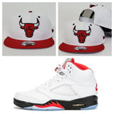 Matching New Era 9Fifty NBA Chicago Bulls snapback Hat for Jordan 5 Fire Red 2020