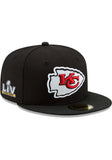 Kansas City Chiefs New Era Black Super Bowl LV Side Patch 59FIFTY Fitted Hat