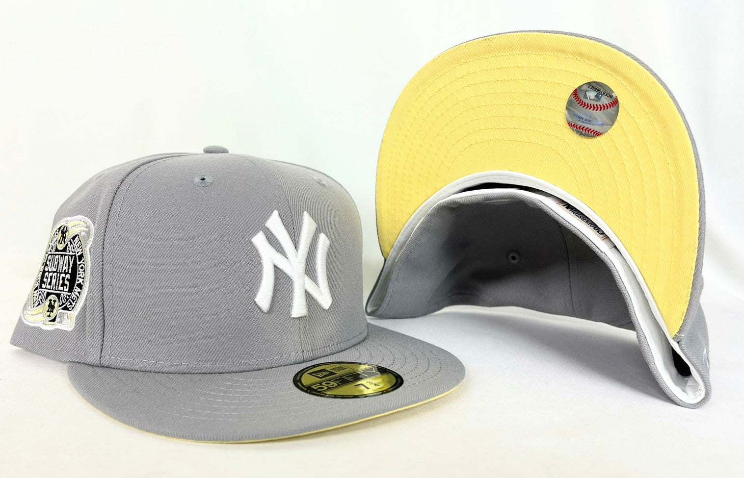 Gray New York Yankees Soft Yellow Bottom 2000 Subway Series New Era 59Fifty Fitted