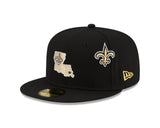 Black New Orleans Saints Gray Bottom New Era X Just Don New Era 59FIFTY Fitted Hat