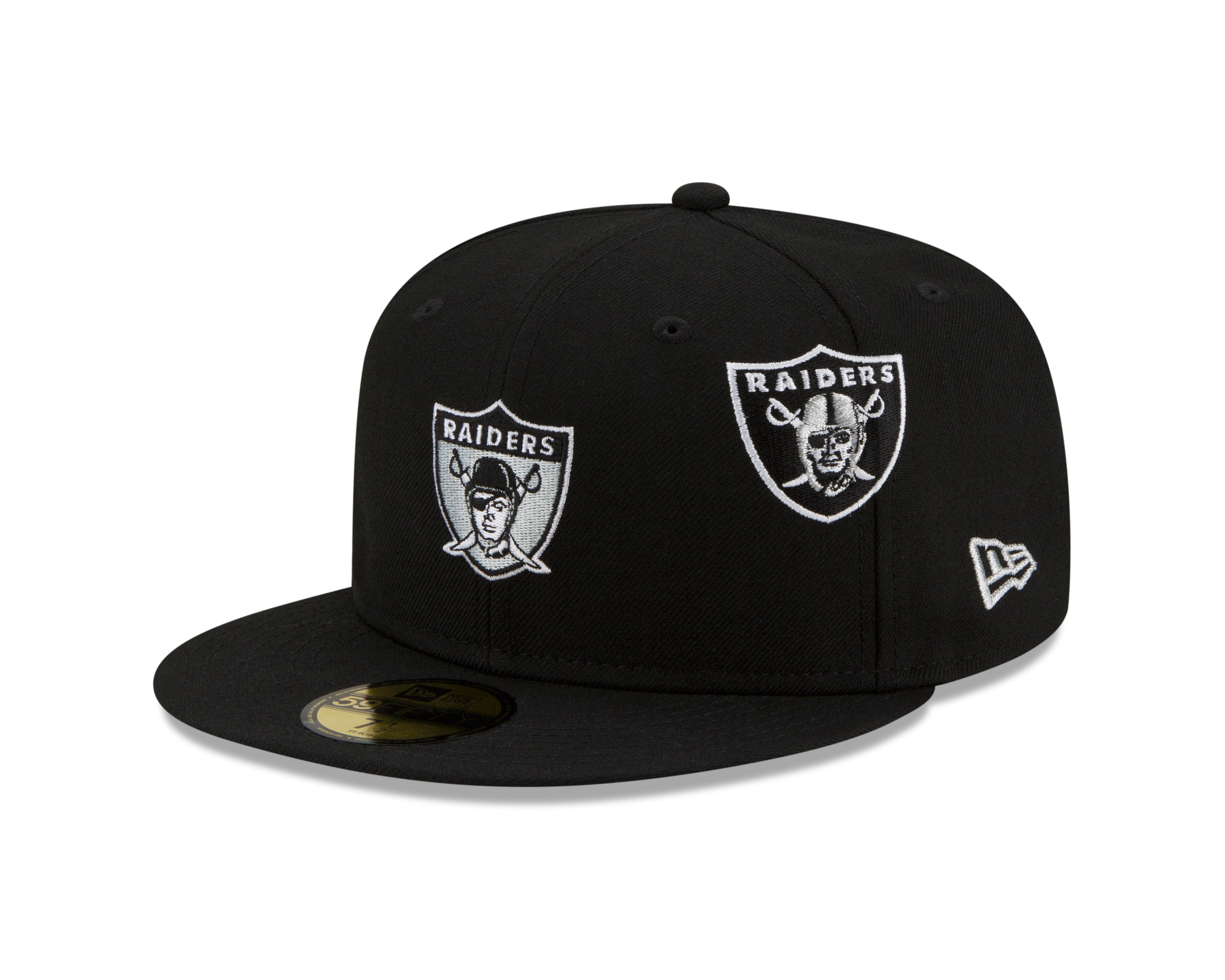 Las Vegas Raiders Nation New Era Team Local Black Fitted Hat Cap Sz 7 3/8  NEW