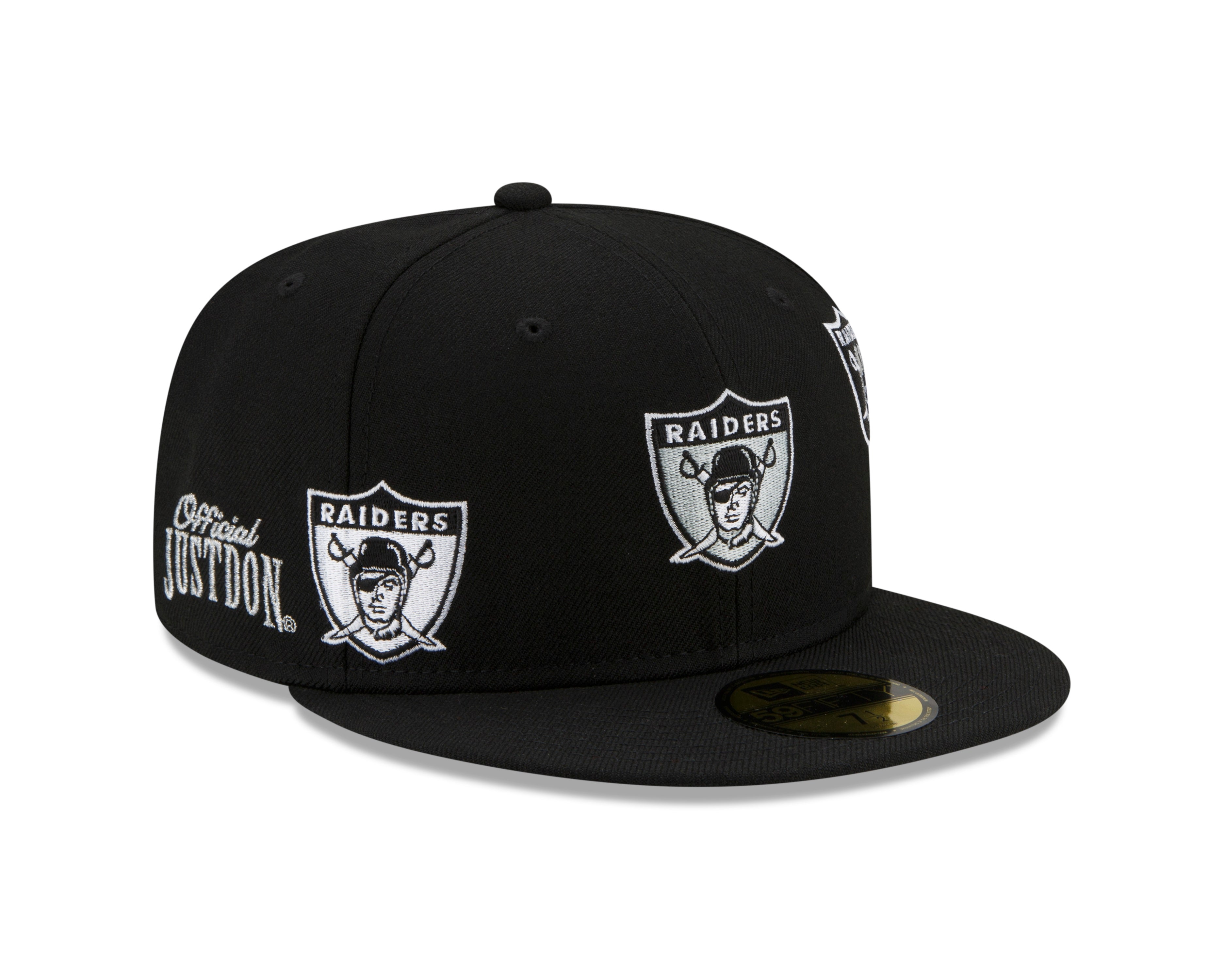 New Era X Just Don Las Vegas Oakland Raiders 59Fifty Fitted Hat Size 7 5/8