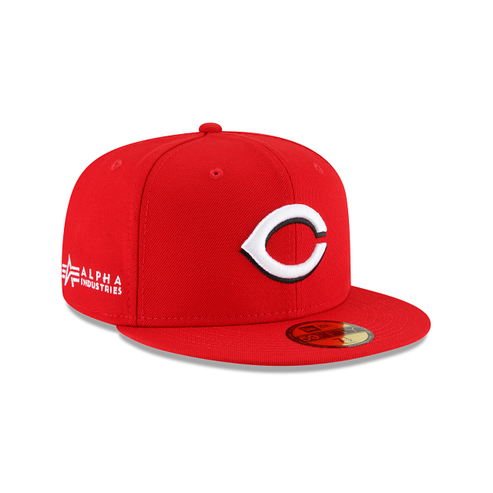 Red Alpha Industries X Cincinatti Reds Dark Green Bottom New Era 59Fifty Fitted