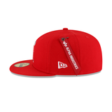 Red Alpha Industries X Los Angeles Angels Dark Green Bottom New Era 59Fifty Fitted