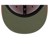 Red Alpha Industries X Los Angeles Angels Dark Green Bottom New Era 59Fifty Fitted