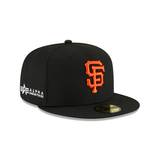 Black Alpha Industries X San Francisco Giants Dark Green Bottom New Era 59Fifty Fitted