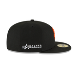 Black Alpha Industries X San Francisco Giants Dark Green Bottom New Era 59Fifty Fitted