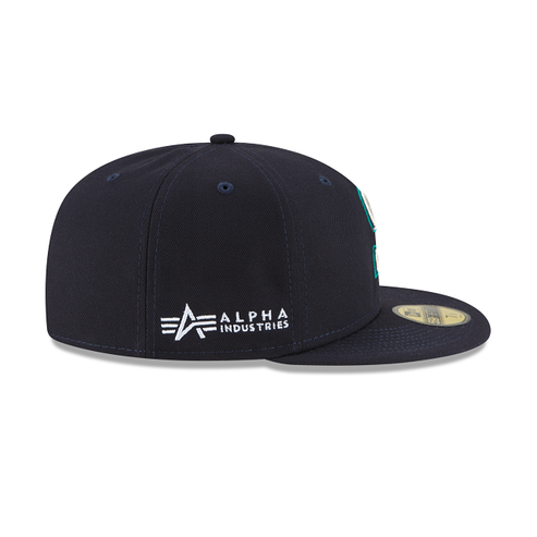 Navy Blue Alpha Industries X Seattle Mariners Dark Green Bottom New Era 59Fifty Fitted