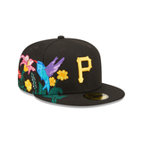 Black Pittsburgh Pirates Blooming Gray Bottom New Era 59Fifty Fitted