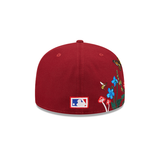 Burgundy Philadelphia Phillies Blooming Gray Bottom New Era 59Fifty Fitted