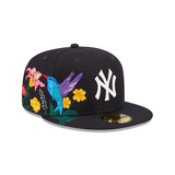 Navy Blue New York Yankees Blooming Gray Bottom New Era 59Fifty Fitted