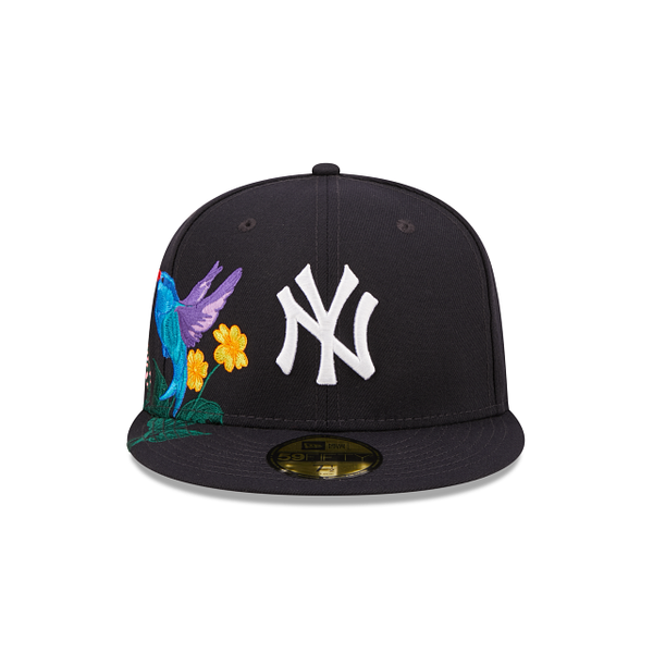 Navy Blue New York Yankees Blooming Gray Bottom New Era 59Fifty Fitted