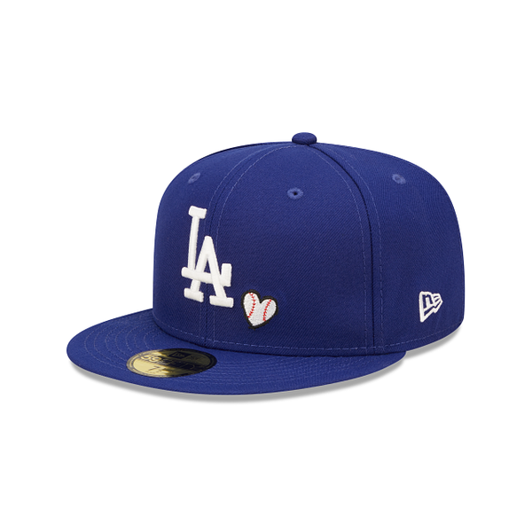 Royal Blue Los Angeles Dodgers Team Heart 1988 World Series Side Patch Gray Bottom New Era 59Fifty Fitted