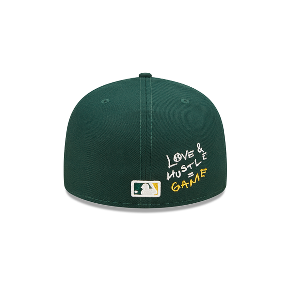 Green Oakland Athletics Team Heart 1989 World Series Side Patch Gray Bottom New Era 59Fifty Fitted
