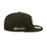 Black Alpha Industries X Pittsburgh Steelers Yellow Bottom New Era 59Fifty Fitted