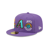 Purple Arizona Diamondbacks 2001 World Series Groovy Patch Gray Bottom 59FIFTY Fitted