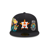 Navy Blue Houston Astros 2017 World Series Champions Groovy Patch Blue Bottom 59FIFTY Fitted