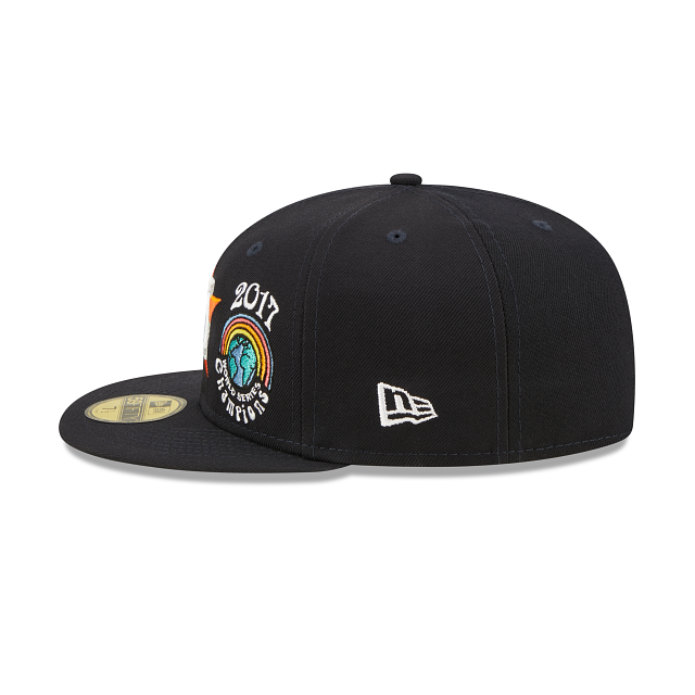 Navy Blue Houston Astros 2017 World Series Champions Groovy Patch Blue Bottom 59FIFTY Fitted