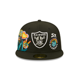 Black Las Vegas Raiders 3X Champions Groovy Patch Blue Bottom New Era 59FIFTY Fitted
