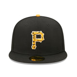 Black Pittsburgh Pirates Tigerfill 1976 World Series Patch Orange Bottom 59FIFTY Fitted